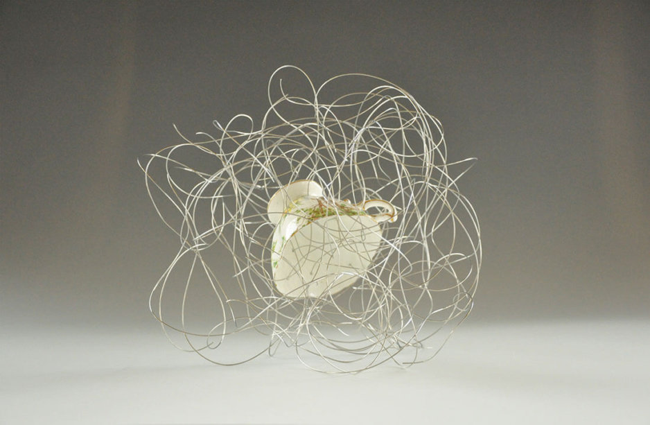 Kim Tucker, Kimberly Tucker, sculpture assembled from wire and found porcelain