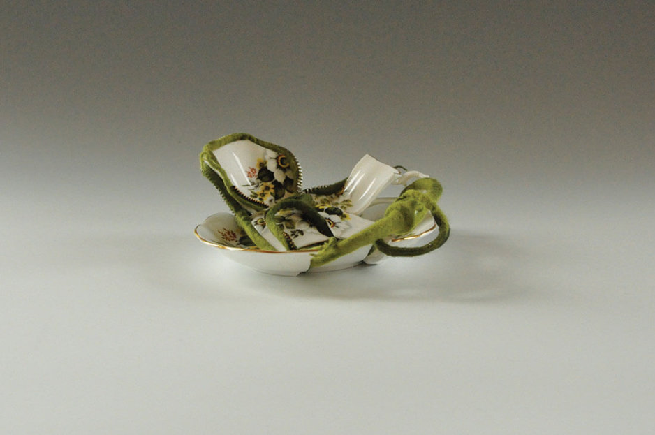 Kim Tucker, Kimberly Tucker, sculpture assembled from felt and found porcelain