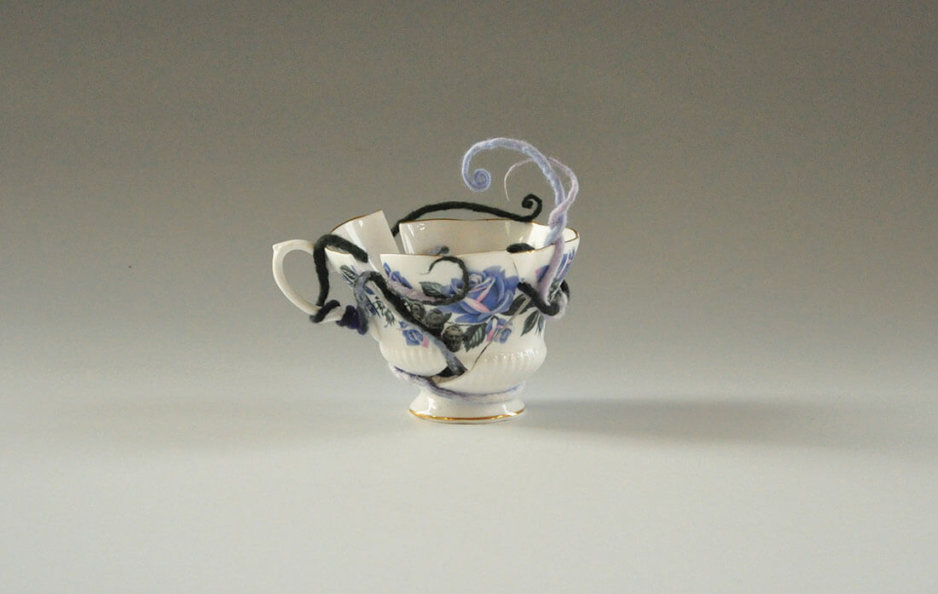 Kim Tucker, Kimberly Tucker, sculpture assembled from felt and found porcelain