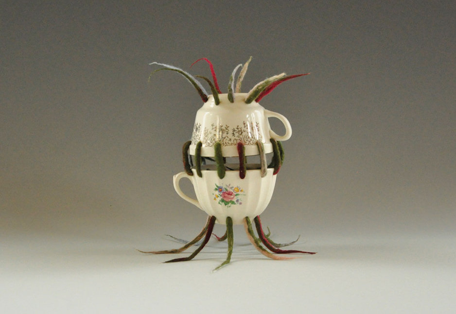 Kim Tucker, Kimberly Tucker, sculpture assembled from felt and found porcelain