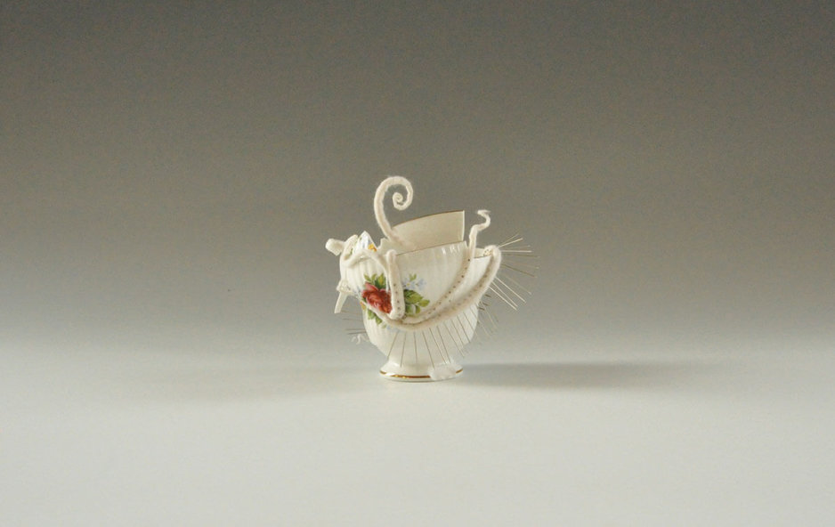 Kim Tucker, Kimberly Tucker, sculpture assembled from felt and found porcelain