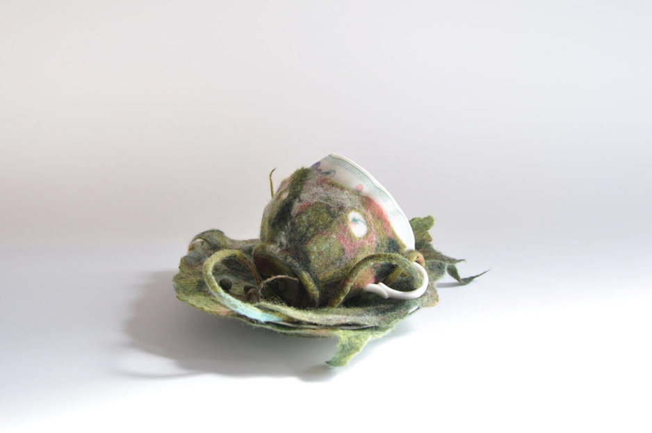 Kim Tucker, Kimberly Tucker, sculpture assembled from felt and found porcelain