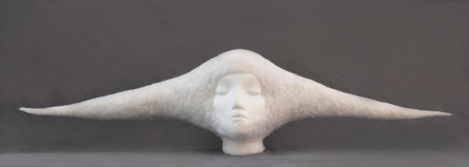 Kim Tucker, Kimberly Tucker, Sculpture, Wool, Felt, Styrofoam head