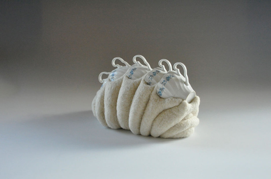 Kim Tucker, Kimberly Tucker, sculpture assembled from felt and found porcelain